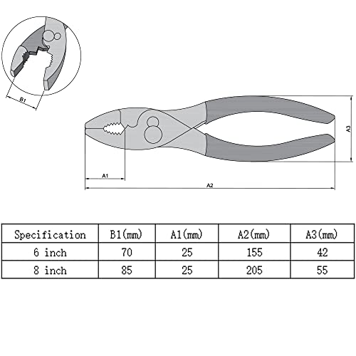 Alicates de junta deslizantes Utoolmart de 15,24 cm de aço de carbono com alicates de aço inoxidável