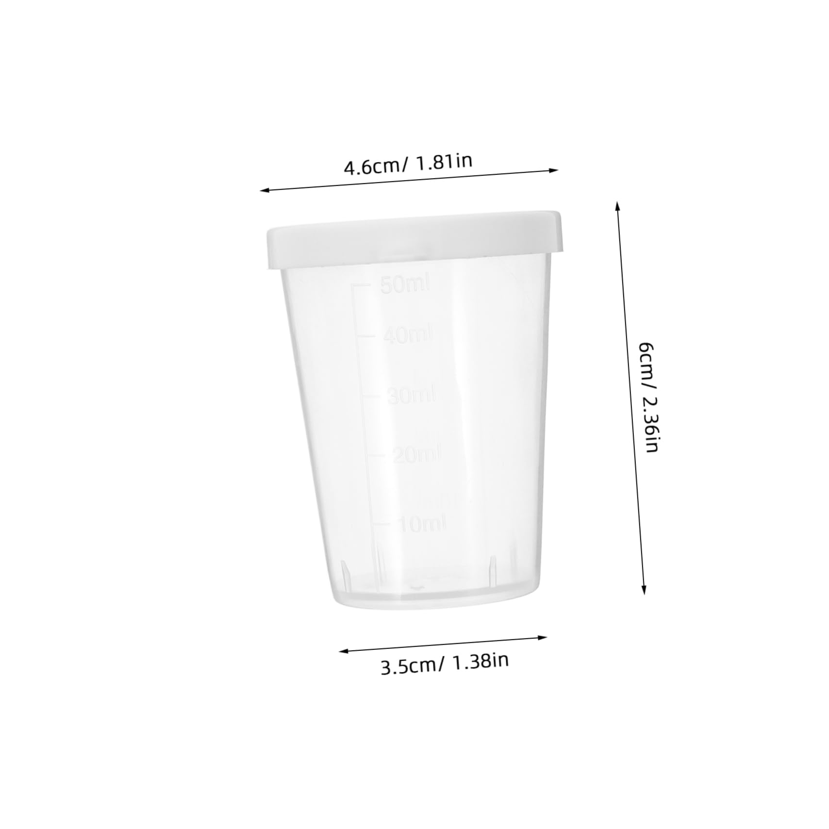 NAMOARLY 20pcs Plastic Measuring Cups Lids Urine Specimen Cups for Medical Laboratory Scientific and Industrial Applications