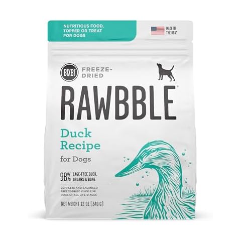 BIXBI Rawbble Freeze Dried Dog Food, Duck Recipe, 12 oz Cover