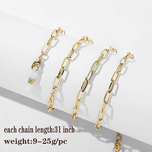 Heidkrueger 10 Pieces Eyeglass Chains String Holders For Women Men Gold Link Necklace Around Neck Glasses Mask Chain Lanyard Eyewear Retainer Accessory Chain #TOP3