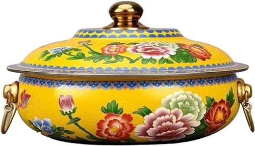 Olla china para hot pot de cobre 34 cm amarilla miniatura 1