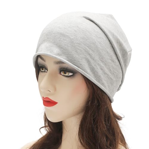 Image of ZLYC Cotton Thin Slouchy Beanie Hat for Men Women Fashion Soft Stretch Knit Skull Cap