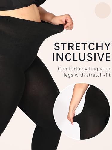 Plus Size Fleece Lined Tights for Women Opaque Warm Thermal Stockings Thick Pantyhose Winter2