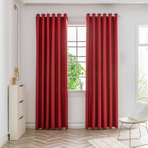 AIJUSSS Window Curtain Panels With Grommet 2 Panels Set Room Darkening Curtains Pinch Pleat Unlined Blackout Curtains For Bedroom And Living Room