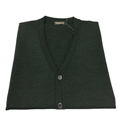 Chaleco para hombre Ferrante verde mélange talla 50 XL de lana ideal para el invierno