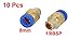 Vanky Industry 10Pcs 8mm Tube 1/8BSP Male Thread Quick Air Fitting Coupler Connector