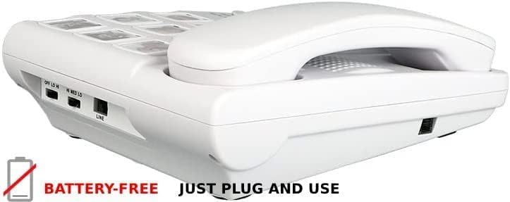 Miniatura 5 de Teléfono de botón grande, teléfono con cable de memoria fotográfica para personas mayores, teléfono fijo para ancianos, teléfono ajustable de