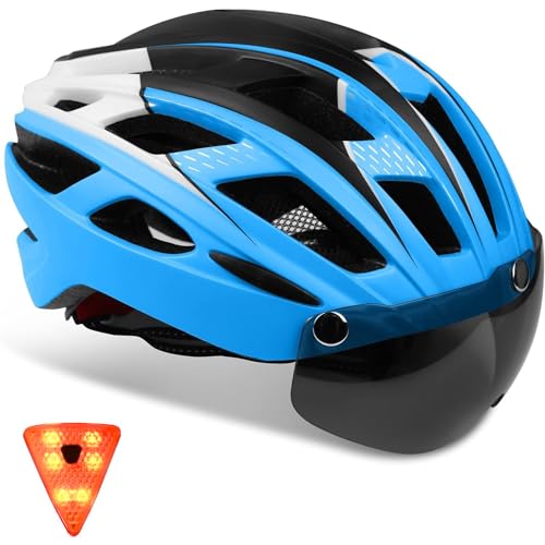 KINGLEAD Casque de Vélo Hommes Femmes Adulte avec éclairage LED et Magnétiques Visière,Casque VTT Montagne...
