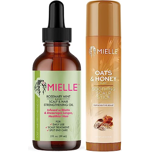 Mielle Organics Rosemary Mint Scalp & Hair Strengthening Oil and Oats & Honey Soothing Scalp Stick Bundle