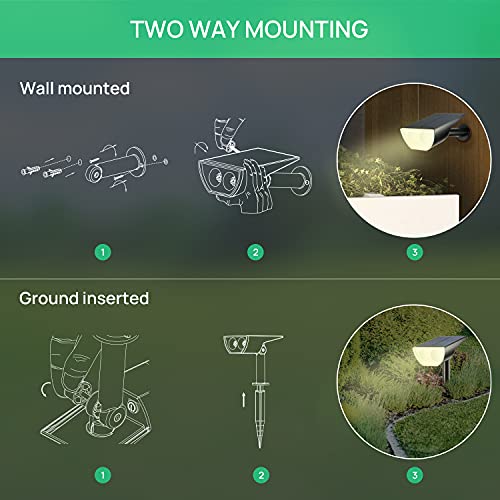 Linkind Starrays 12 Leds Landscape Solar Spotlights, Solar Powered Dusk-To-Dawn Outdoor Garden Lights, 350Lm 3000K Warm White, Ip67 Waterproof For Garden Yard Patio Driveway Porch, 2-Pack #TOP6