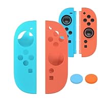 Bealuffe Silicone Cover for Switch 2 Joy-Cons Controllers with Thumb Grip Caps, Protective Silicone Case 2 Pieces (Blue and Orange)