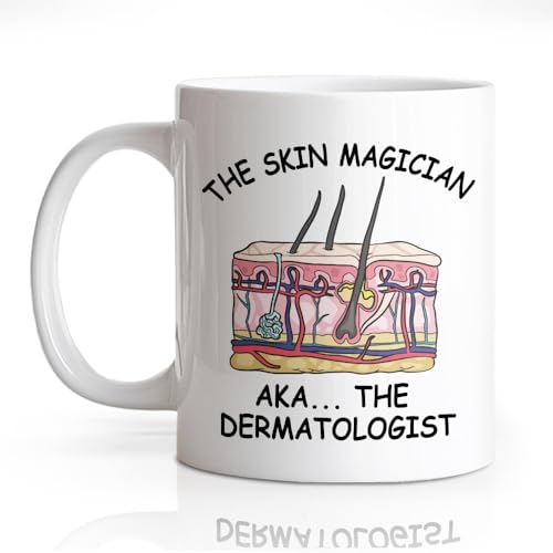 DYJYBMY Skin Magician aka Dermatologist Mug, Funny Skin Magic Doctor Cup, Thank You Gifts for Dermatologists Beauticians Cosmetic Pathologists, Graduation Gifts for Future Dermatology Students