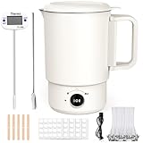 didforu Electric Wax Melting Pot Kit with Thermometer, 800ML Wax Melter for Candle Making, Adjustable Temperature Wax Warmer with Spout, DIY Candle Making Supplies for Beginners & Professionals