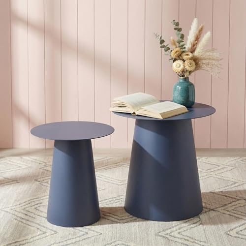 Image of Wakefit Metal Side Table | End Table for Living Room & Bedroom | Stylish Round Accent Table with Iron Frame | Modern Space Saving Decor Corner Table | Premium Multipurpose Nightstand | Lightweight
