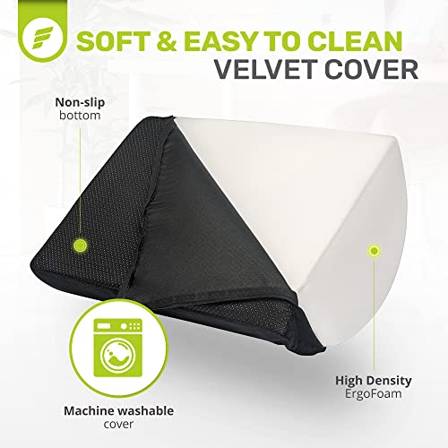 Ergofoam Ergonomic Foot Rest Under Desk - Premium Velvet Soft Foam Footrest For Desk - Most Comfortable Desk Foot Rest In The World For Lumbar, Back, Knee Pain - Foot Stool Rocker (Black) #TOP6