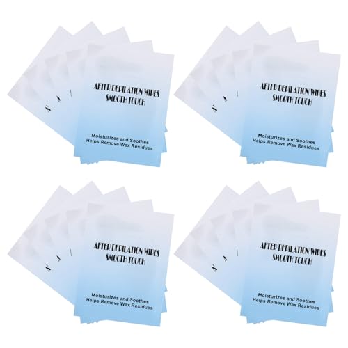 VILLCASE 20 Unidades Toallitas Depilatorias Aceite Calmante para Depilación de Cejas y Cuerpo, Papel Conveniente para Eliminación de Cera y Limpieza Después Depilación