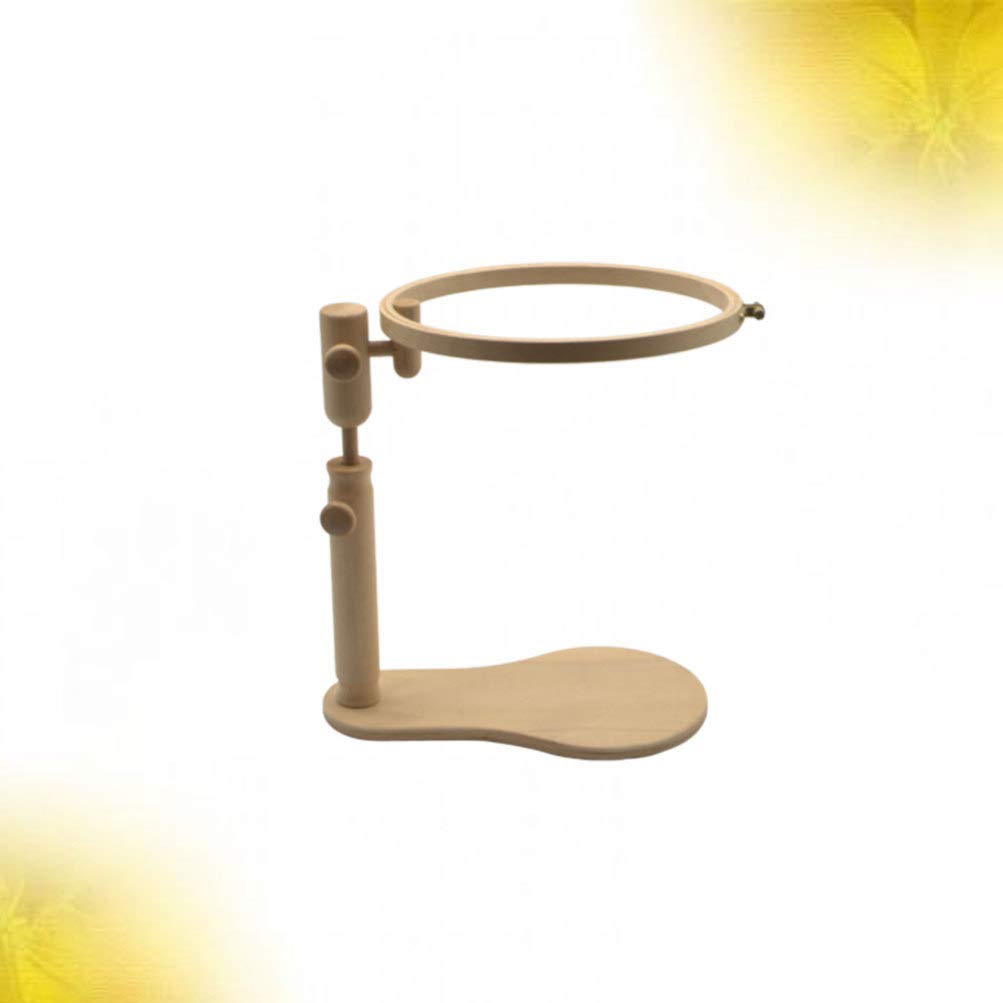 Exceart Kit De Bordado Kit Bordado 1 de Bastidor de Bordado Redondo Marco de Punto de Cruz de Madera Ajustable (Aro de de Bordado de 24 Cm de Diámetro) Mensulas De Madera Embroidery Kit