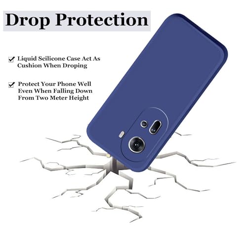 Image of A rtistque Liquid Silicone Back Cover Case for Oppo Reno 11 5G Shockproof TPU Soft Flexible with Camera Protection - Blue