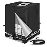 Bache pour Cuve 1000 L IBC Anti-UV NEVERLAND Bâche Réservoir d'eau IBC 1000 L Couverture Container Citerne Eau Pluie 420DCoupe-Vent 120 * 100 * 116cm Noir