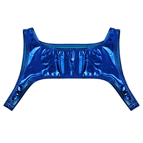 Alvivi Men's Sleeveless Base Layer Compression Muscle Half Tank Top Vest Shoulder Chest Harness Royal Blue Medium #TOP4