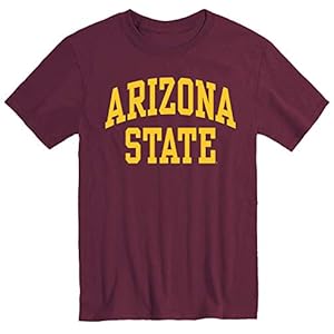 Barnesmith Arizona State University ASU Sun Devils Short Sleeve Adult Unisex T-Shirt, Classic, Maroon, X-Large