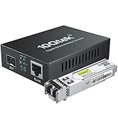 10Gtek Gigabit Ethernet Fiber Media Converter con 1Gb SFP LC Multimodale Modulo, 10/100/1000M RJ4...