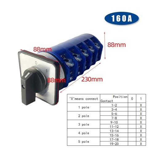 Interruptor de leva giratorio para motor inversor y control de potencia YMW26 3