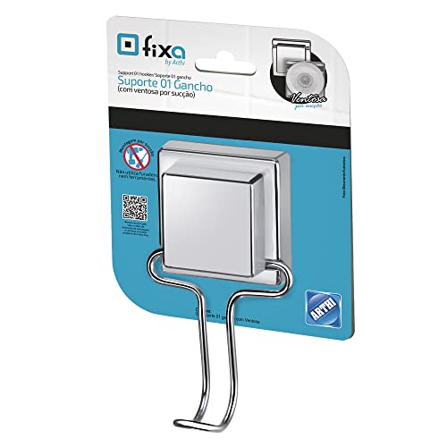 SUP C/1 GANCHO C/FIXAÇÃO POR SUCÇÃO CROMADO