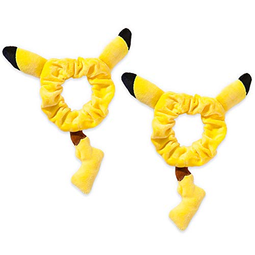2 Pieces Cute Yellow Hair Scrunchies Hair Ties For Kids Adults, Velvet Elastic Ponytail Holder Bracelet Costumes, Cosplay Hair Accessories #TOP5