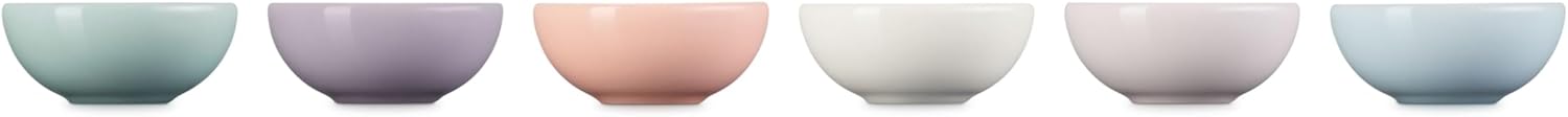 Le Creuset Stoneware Set Of 6 Vancouver Pinch Bowls, Pastel Multi Color