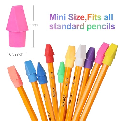Image of Street27 30pcs Colored Erasers for Pencils, Pencil Top Erasers Cap Eraser Tops Pencil Eraser Toppers Rubber Eraser School Studying Supplies for Teachers Pencil Eraser caps for Kids Gift