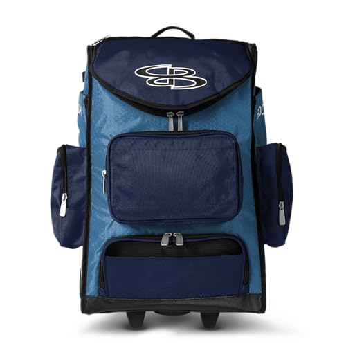 Boombah Ultrapack Hybrid Rolling Bat Bag - Wheeled & Backpack Version - Columbia/Navy