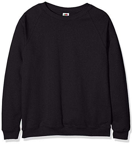 FRUIT OF THE LOOM Unisex Baby Raglan 2 Pack Sweater, Black, 9-11 Years UK