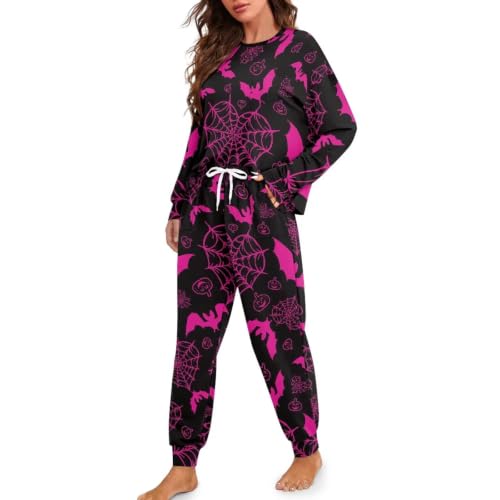 Image of Women's Pajamas Set Soft 2 Piece Loungewear Long Sleeve Pj Set Matching Sleepwear with Pockets for Women Plus Size