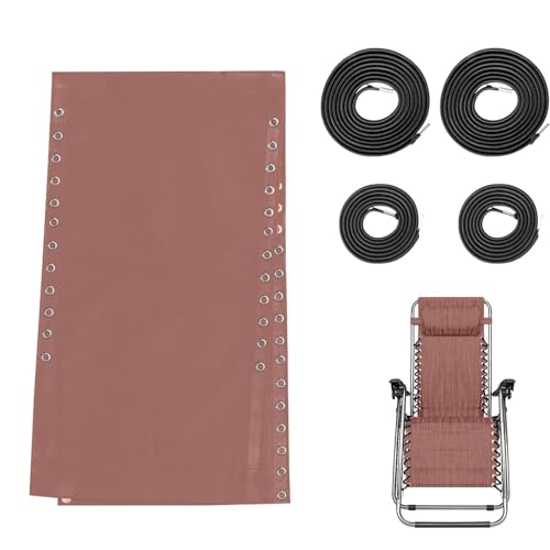 Eventerde - Tela de repuesto para tumbona y 4 cuerdas de repuesto, 160 Cm, tela de repuesto de malla para silla reclinable, tela de repuesto para tumbonas, kit de reemplazo de tumbonas