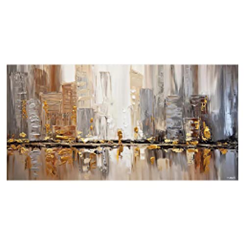 Peinture imprimée sur toile bâtiment coloré grand format 90x180cm