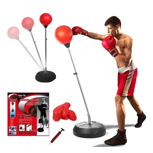 5Star-TD Boxing Punching Speed Ball Boxing Bag Anti Stress Fitness with Boxing Glove for Teenagers and Adults Adjustable 48' to 59' in Height New