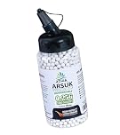 ARSUK Biodegradable 6mm Airsoft BBs 0.20g – White Seamless Polished BB Pellets for Training & Target Practice – Standard 6mm Size (0.20g 2K Bio Bottle White)