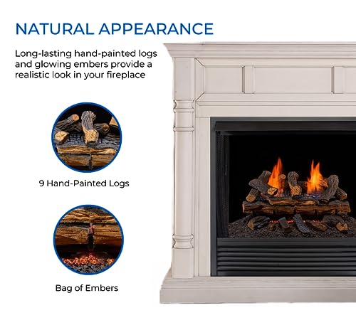 Duluth Forge DLS-24R-1-AZ Dls-24R-1 Dual Fuel Ventless Fireplace Logs Set With Remote Control, Use With Natural Gas Or Liquid Propane thumb #2