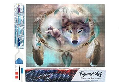 Diamond painting loups et plumes pour réduire le stress des adultes