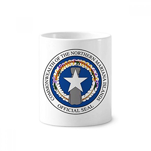 Tasse blanche Îles Mariannes du Nord en céramique pour organiser vos stylos de bureau ou brosses