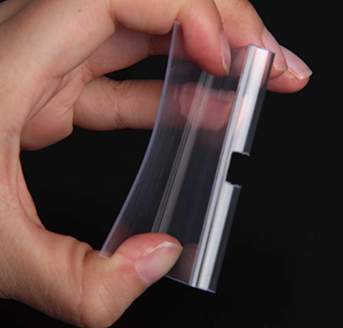 SBYURE 60 PCS Clear Plastic Label Holder for Wire Shelf Retail Price Label Holders Bin Labels Clip On Shelf Labels Merchandise Sign Display Holder for Supermarket Shop (6cm x 4cm) - Thumbnail 4
