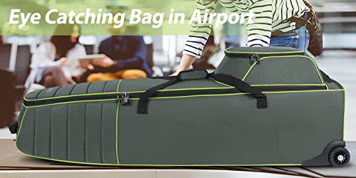 Golf Travel Bags For Airlines With Wheels, Padded Around Top Golf Bag Travel Case For Clubs Protection, 900D Heavy Duty Waterproof Golf Travel Covers With 3 Large Pockets For Shoes, Accessories #TOP4