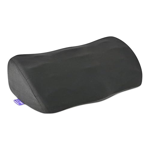 C CUSHION LAB Ergonomic Foot Rest for Under Desk - Patented Massage Ridge Design Memory Foam Foot Stool Pillow for Work, Home, Gaming, Computer, Office Chair - Footrest for Back and Hip Pain Relief - Black