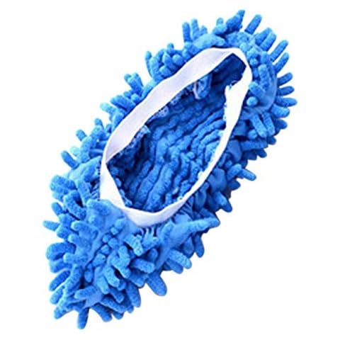 FYstar Multifunctional Bright Color Elastic Chenille Micro Fiber Slipper Shoe Cover Slippers Mop Household Floor Dust Cleaning Tools(blue) Cover