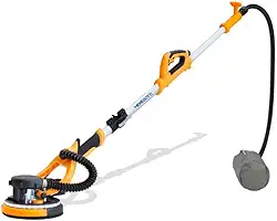 Lixadeira Telescópica De Parede E Teto 750w MLP750 127v Menegotti, Cabo Dobrável e Extensível, 6 Discos de Lixa, 5 velocidades variáveis ​​de 800-1500 rpm, Coletor de pó, Luz de LED.