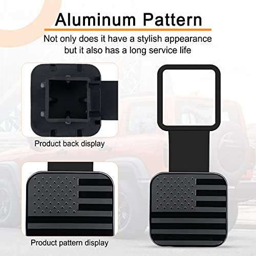 image for SINGARO 2 Inch Universal Flag Tow Hitch Covers, Trailer Hitch Cover Tu