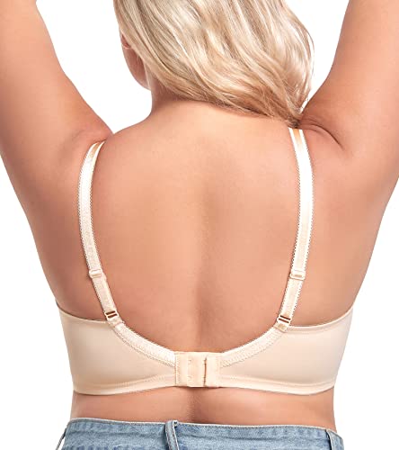 Dotvol Women's Full Coverage Unpadded Bras Floral Lace Underwire Plus Size Everyday Bra(Beige,40C) #TOP2