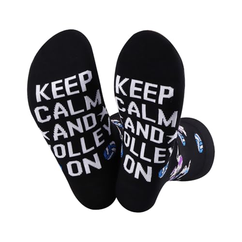 Volleyball Merch Novetly Socks for Lovers Volleyball Life Gift for Player Coach VOLLEY Team Game Day Gift (VOLLEY ON)