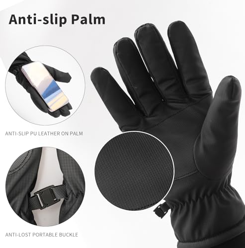 Waterproof Winter Gloves for Men Warm Ant-Slip Touchscreen Ski Snow Cycling Running Cold Weather Long Fleece Lining - Image 6